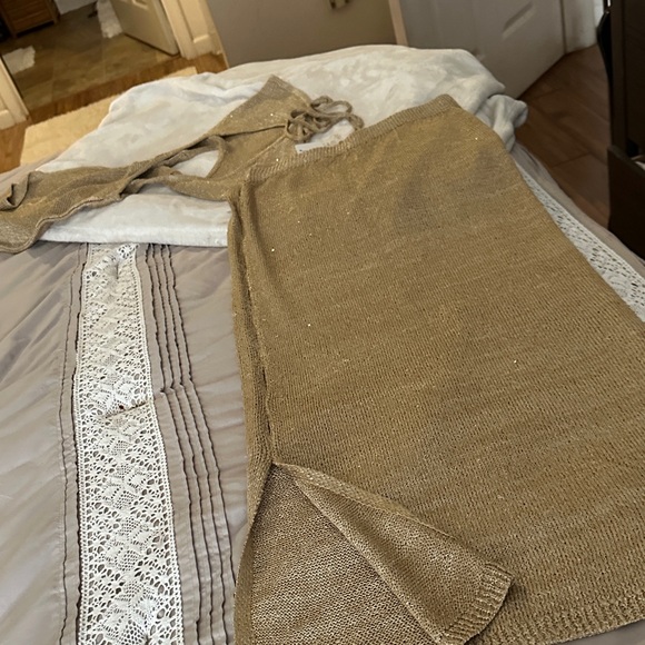 Gold Knit Skirt - Picture 9 of 10